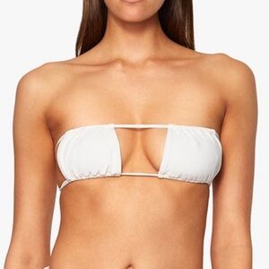 NWT WeWoreWhat Ruched Bandeau Bikini Top S